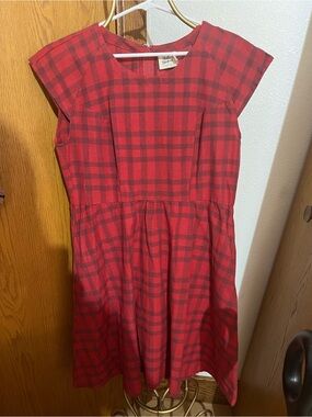 Mata traders Red Plaid womens Cap-Sleeve Dress